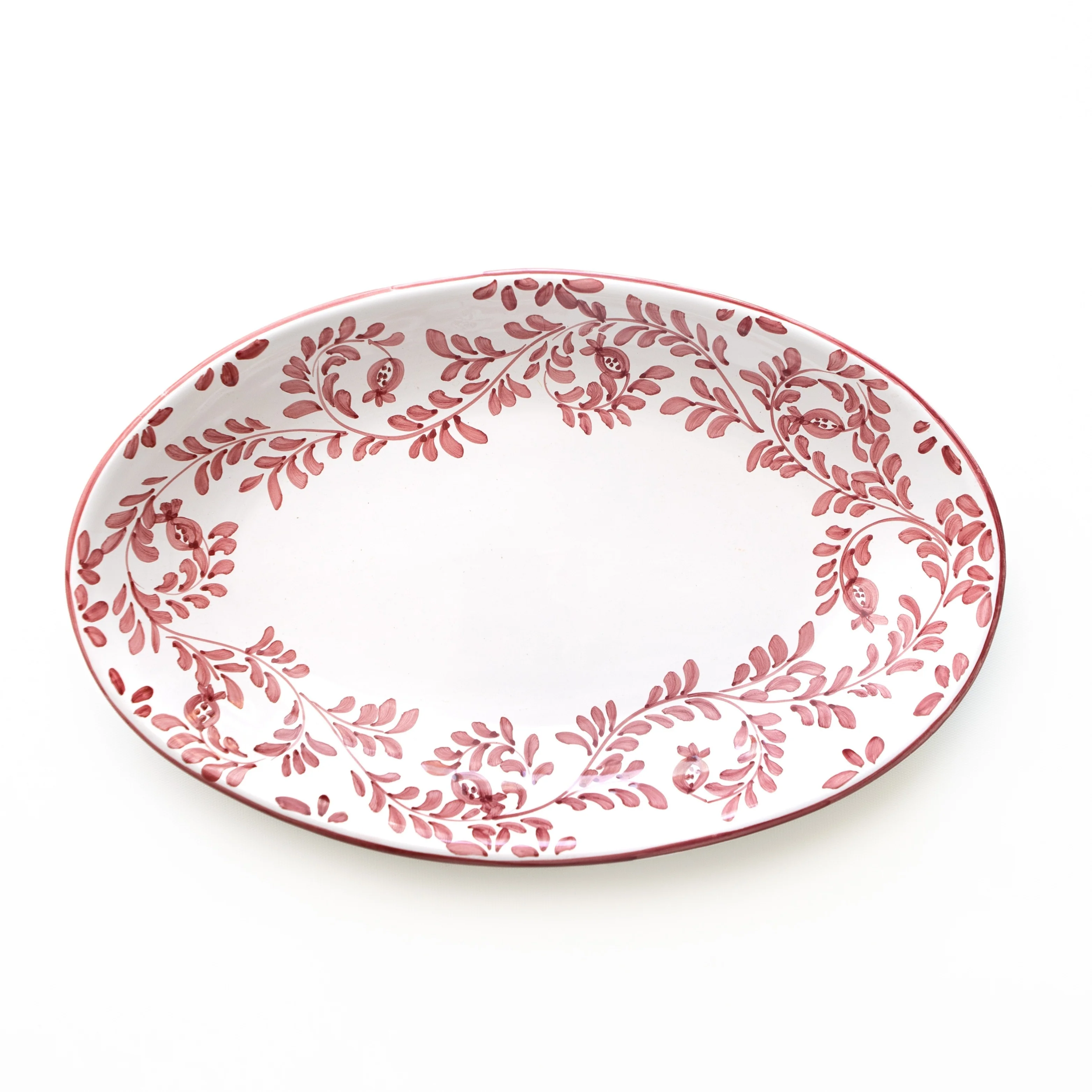 Pomegranate Scroll Bordeaux Oval Tray - Image 2