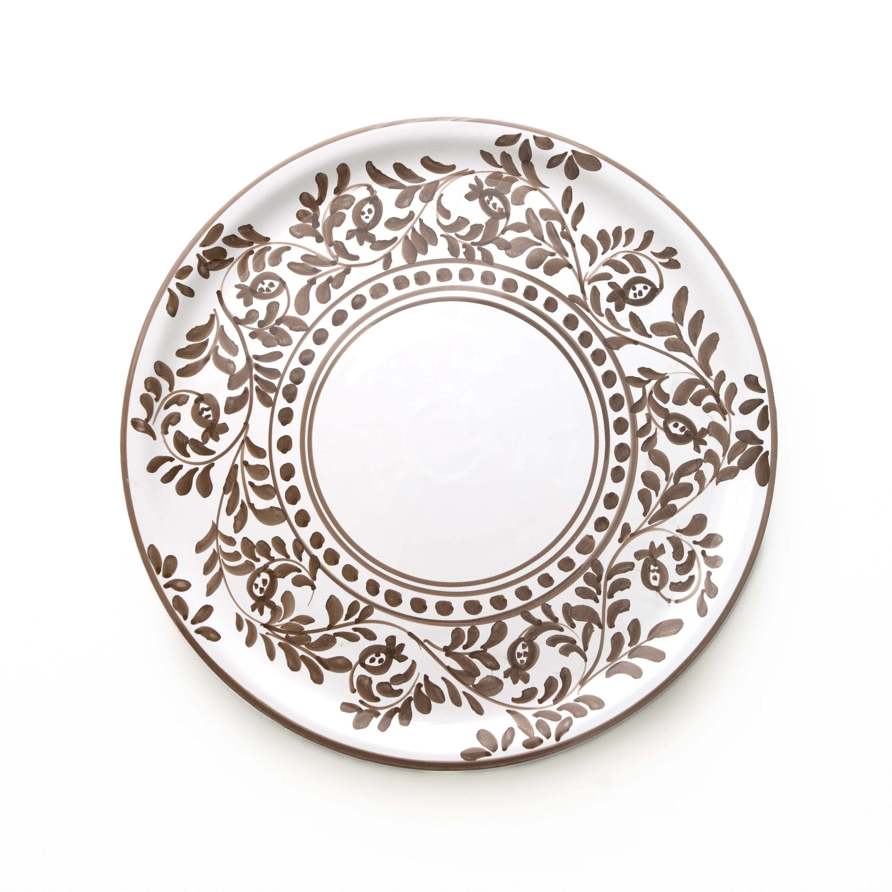 Pomegranate Scroll Chocolate Charger Set of 2