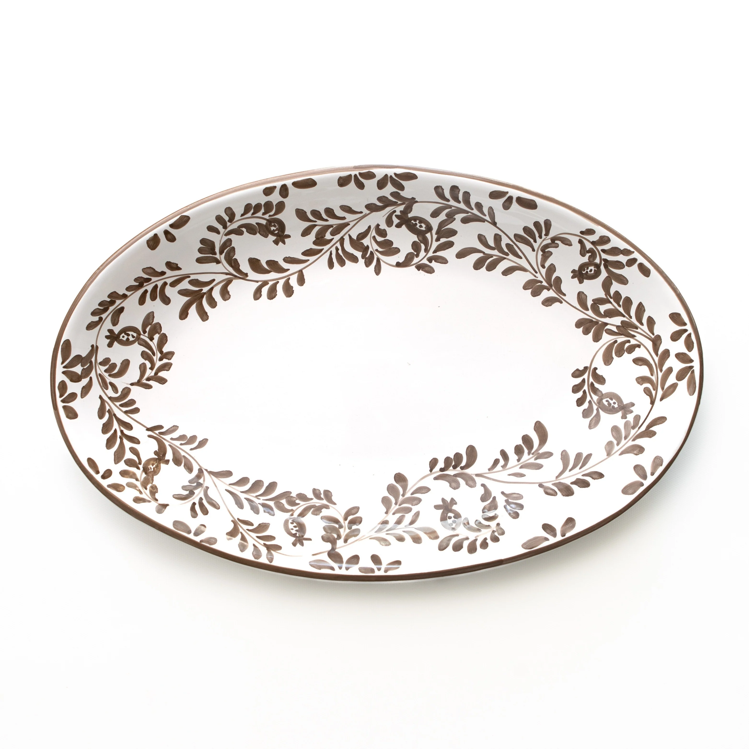 Pomegranate Scroll Chocolate Oval Tray - Image 2
