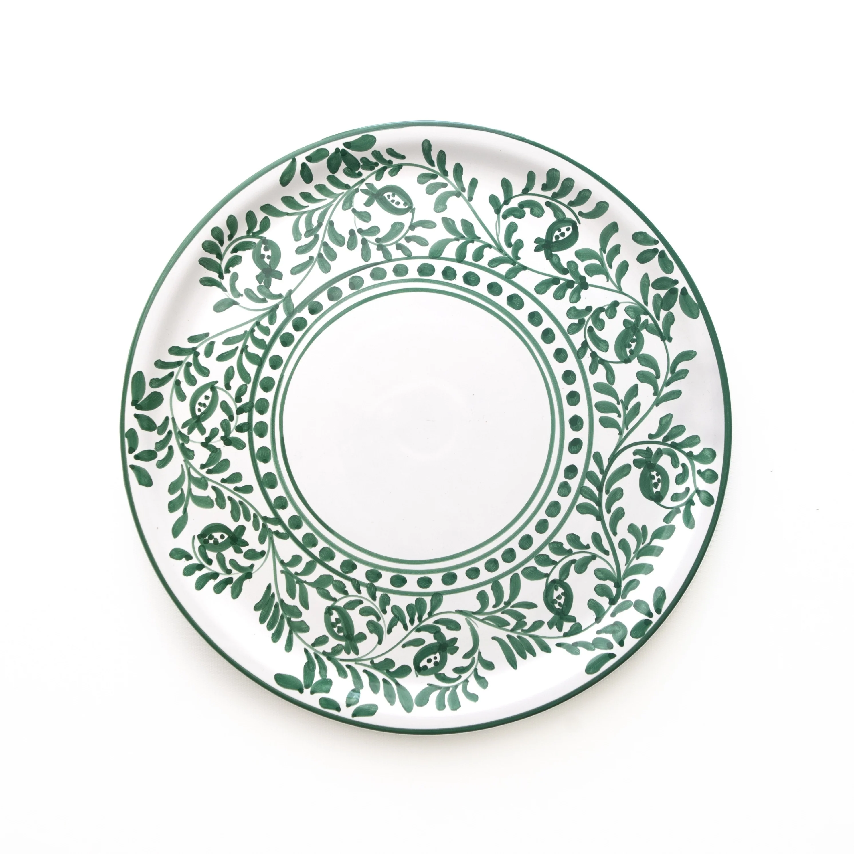 Pomegranate Scroll Forest Green Charger Plate Set of 2 - Image 2