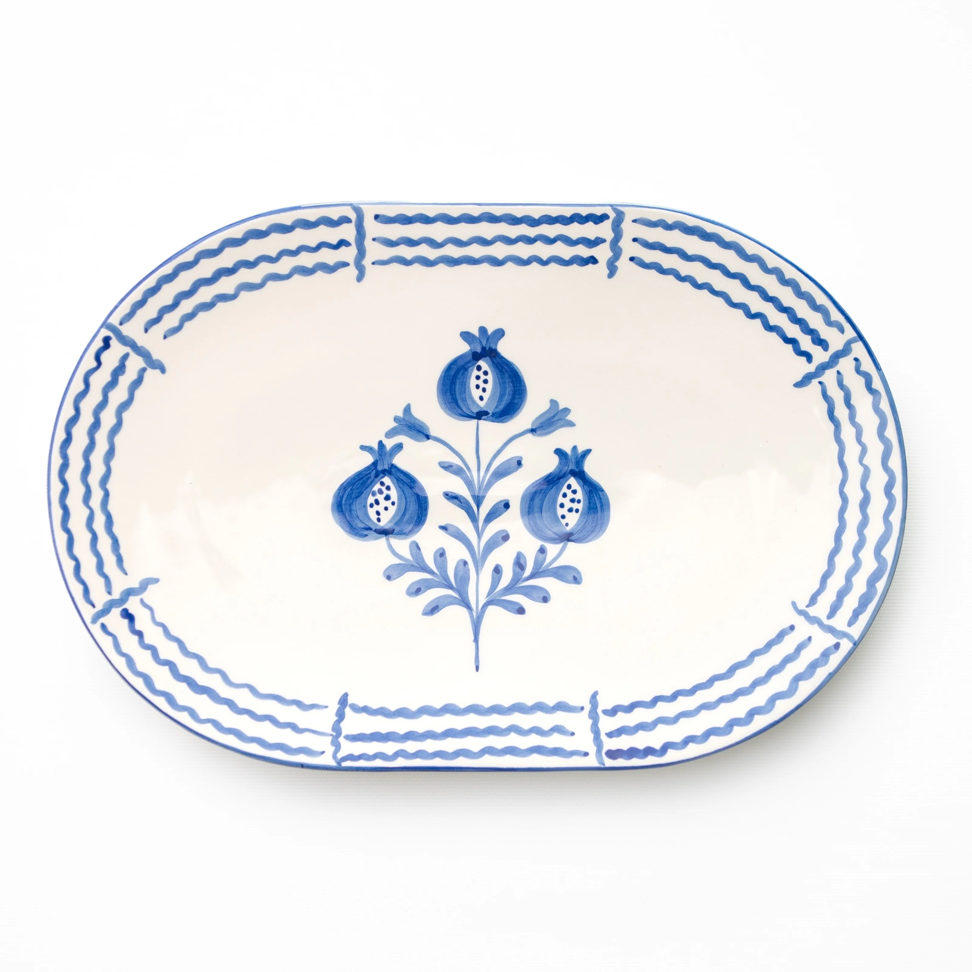 Pomegranate Trio Sketch Cobalt Blue Charcuterie Platter