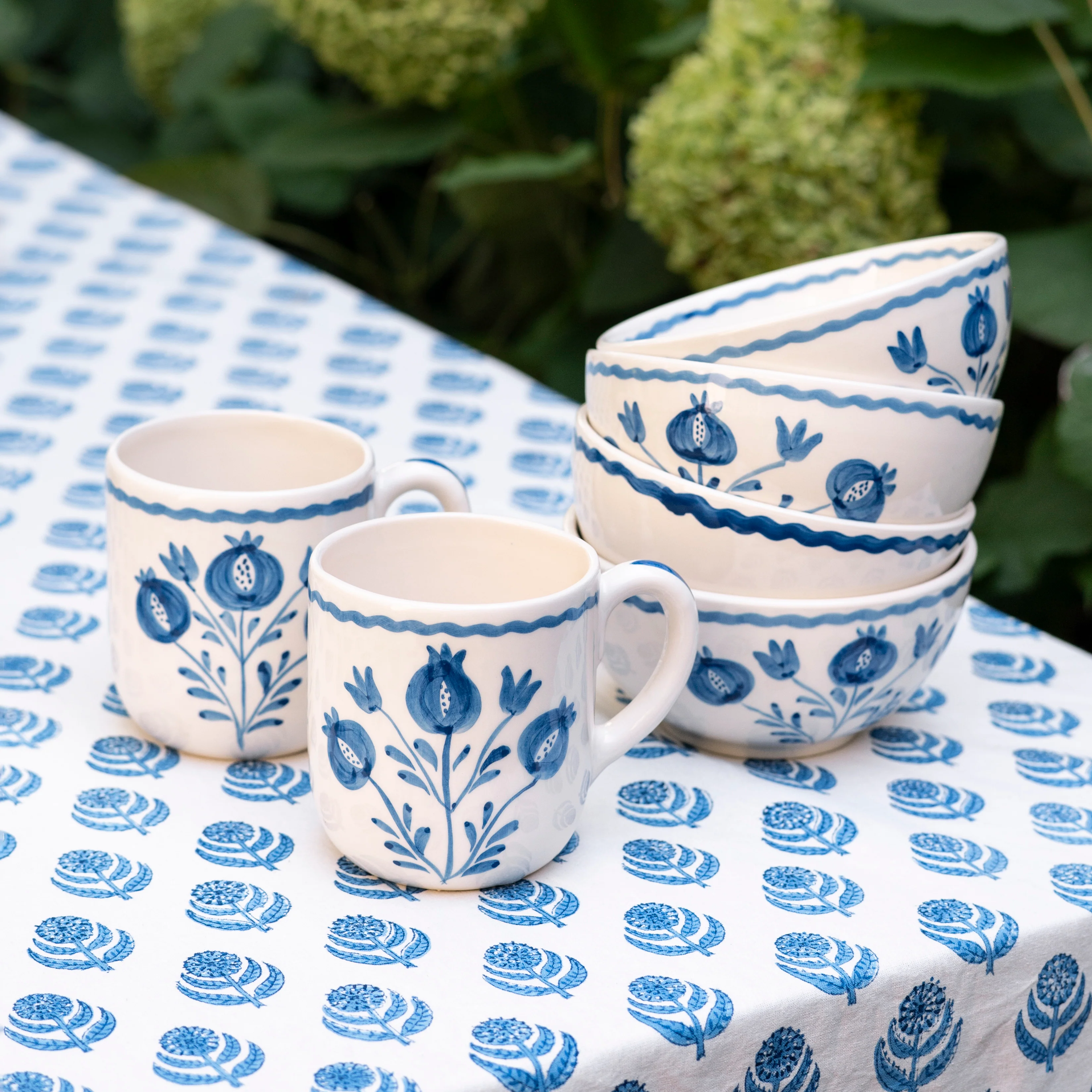 Pomegranate Trio Sketch Cobalt Blue Mug | Set of 2 - Image 3