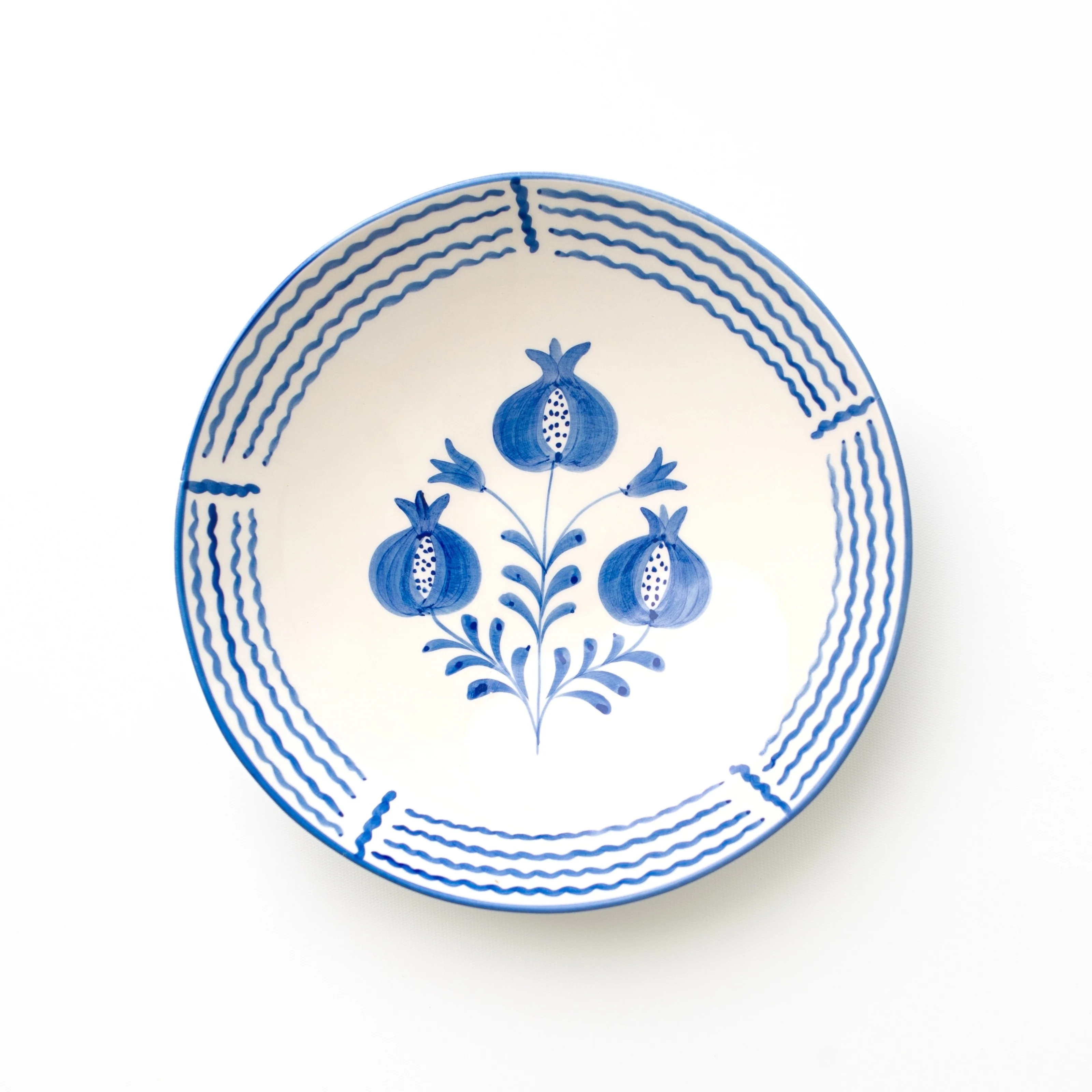 Pomegranate Trio Sketch Cobalt Blue Salad Serving Bowl