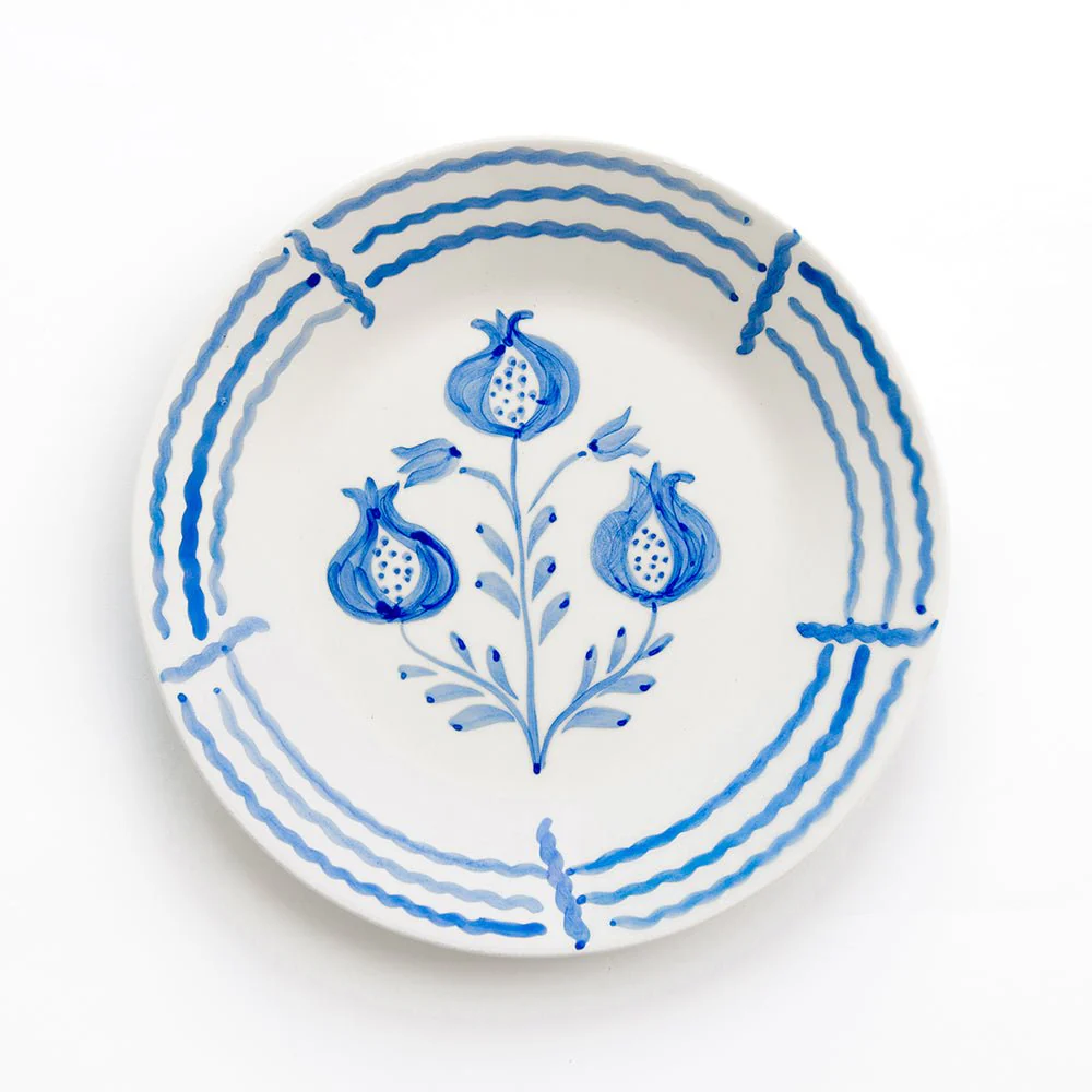 Pomegranate Trio Sketch Cobalt Blue Salad Plate | Set of 2 - Image 3