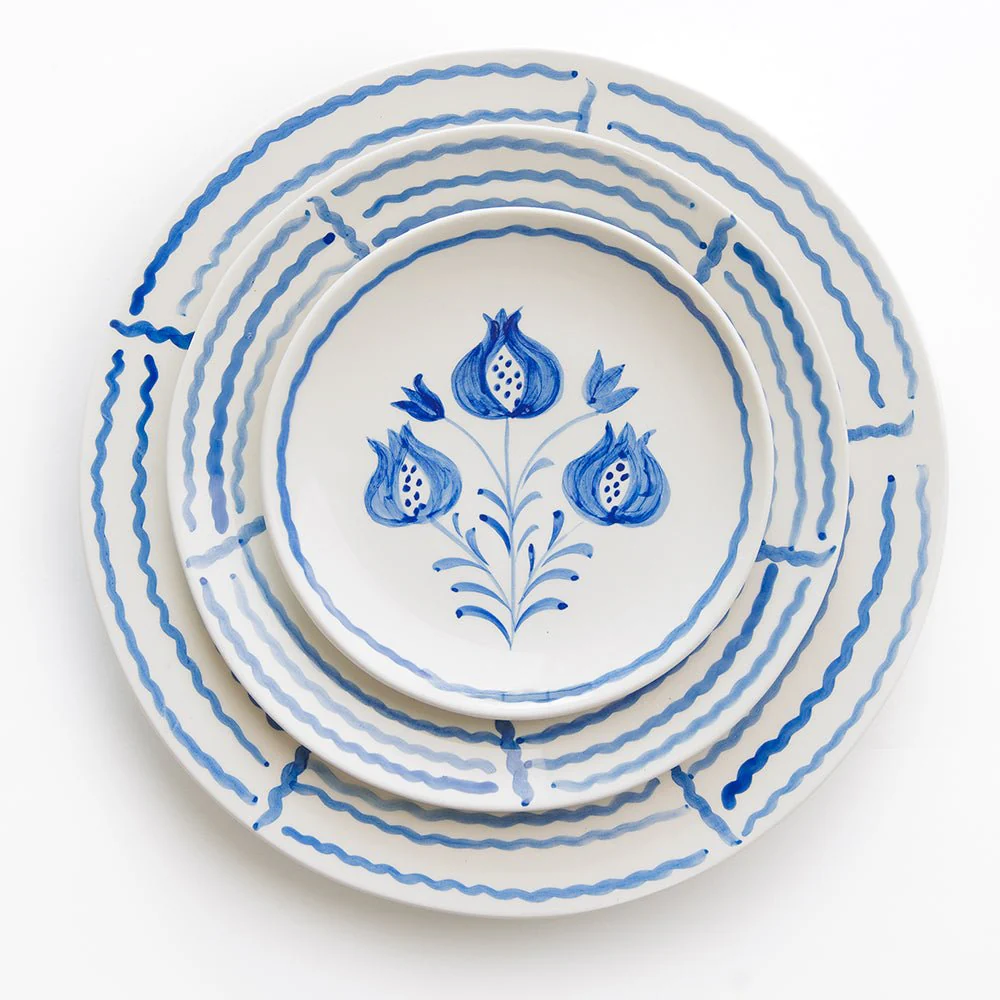 Pomegranate Trio Sketch Cobalt Blue Salad Plate | Set of 2 - Image 6