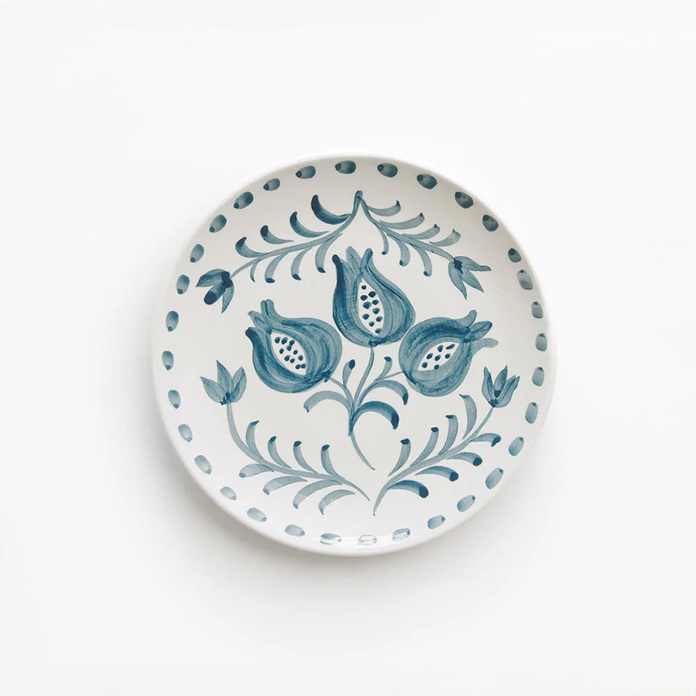Pomegranate Trio Vine Teal Appetizer Plate | Set of 4 - Image 2