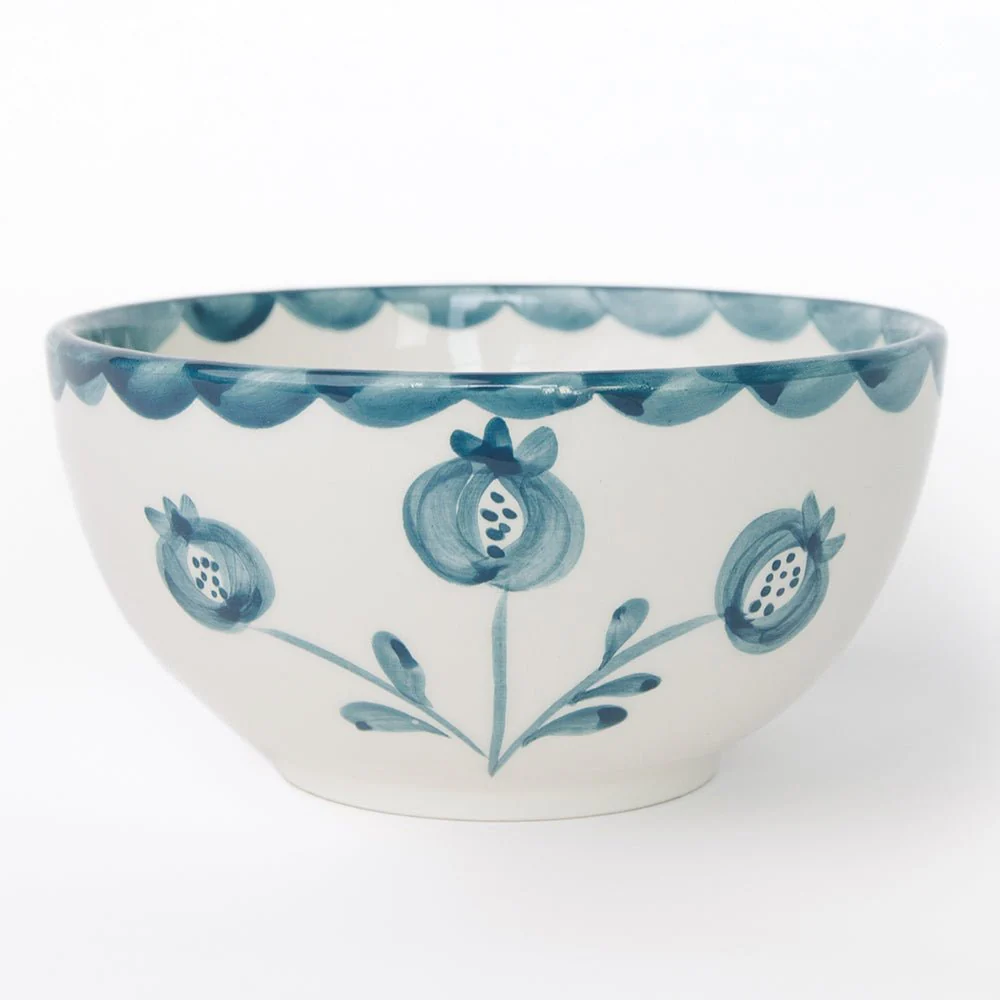 Pomegranate Trio Vine Teal Bowl | Set of 2 - Image 3