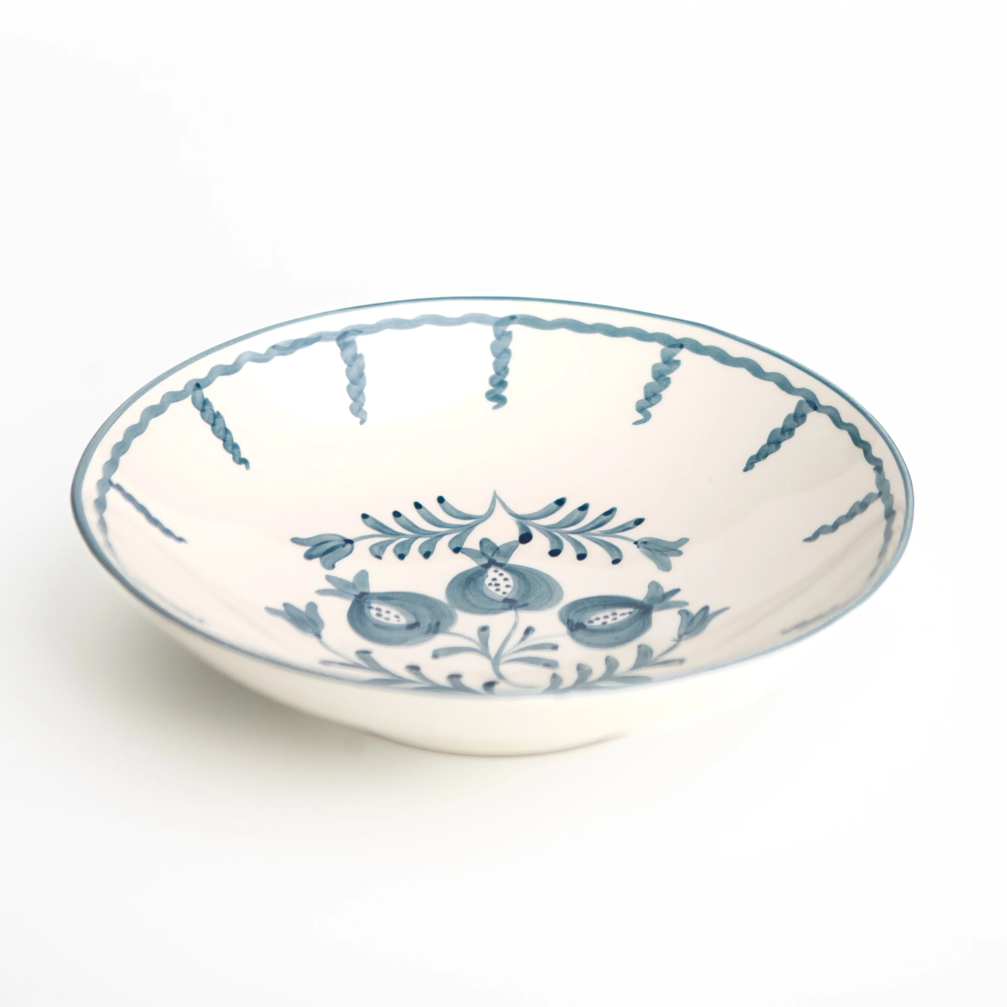 Pomegranate Trio Vine Teal Salad Serving Bowl