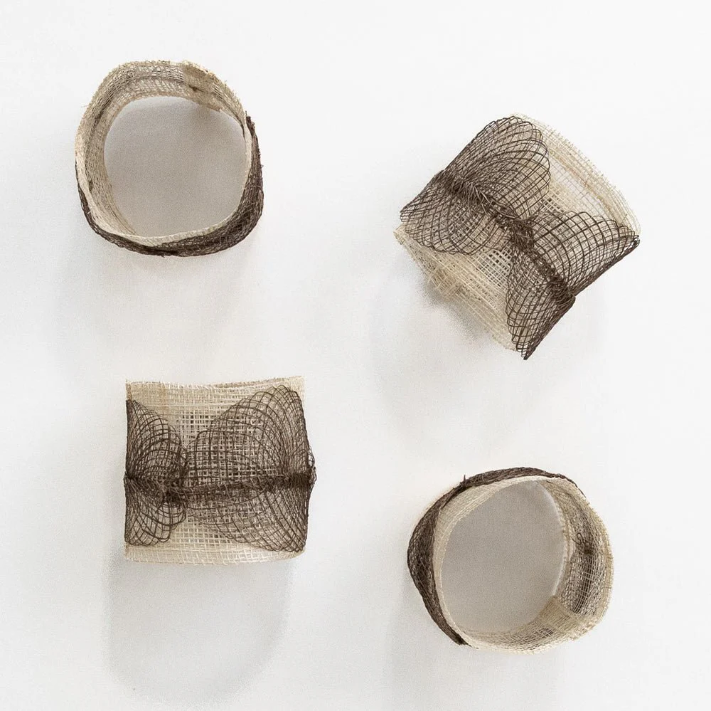 Taupe Poplar Leaf Napkin Rings | Set of 4 - Image 3