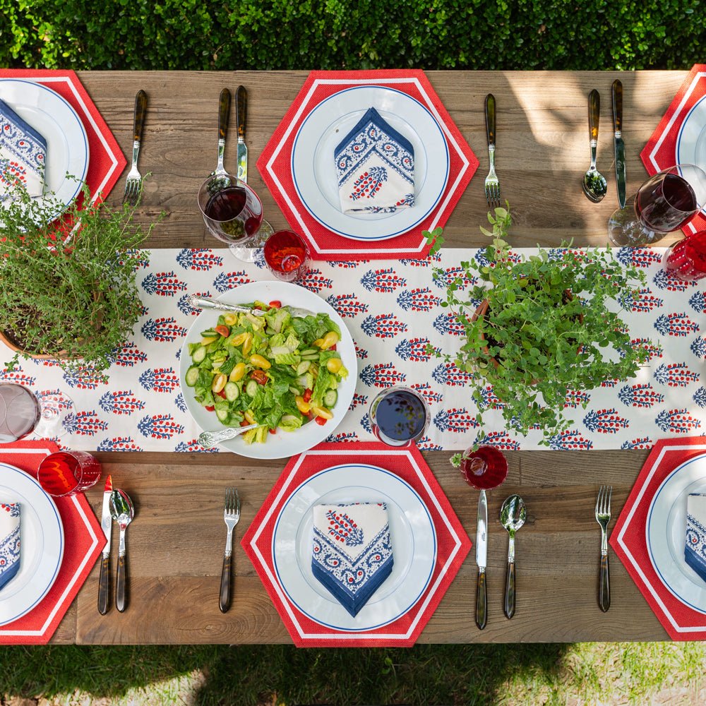 Sagar Red & Blue Table Runner - Image 3