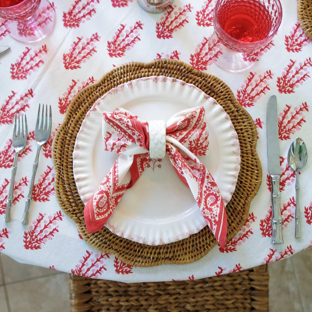 Sagar Red & Pink Napkin | Set of 4 - Image 2