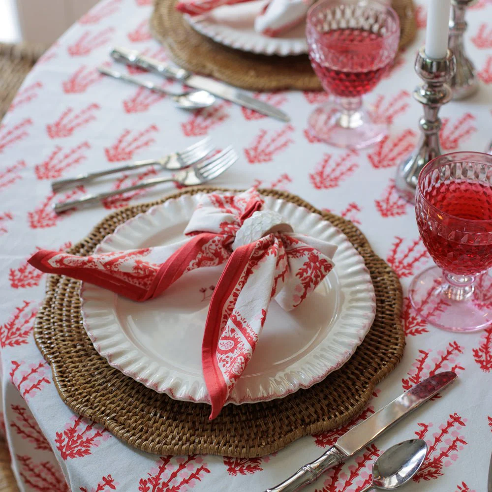Sagar Red & Pink Napkin | Set of 4 - Image 3