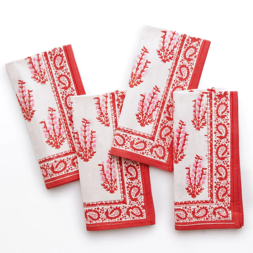 Sagar Red & Pink Napkin | Set of 4 - Image 4