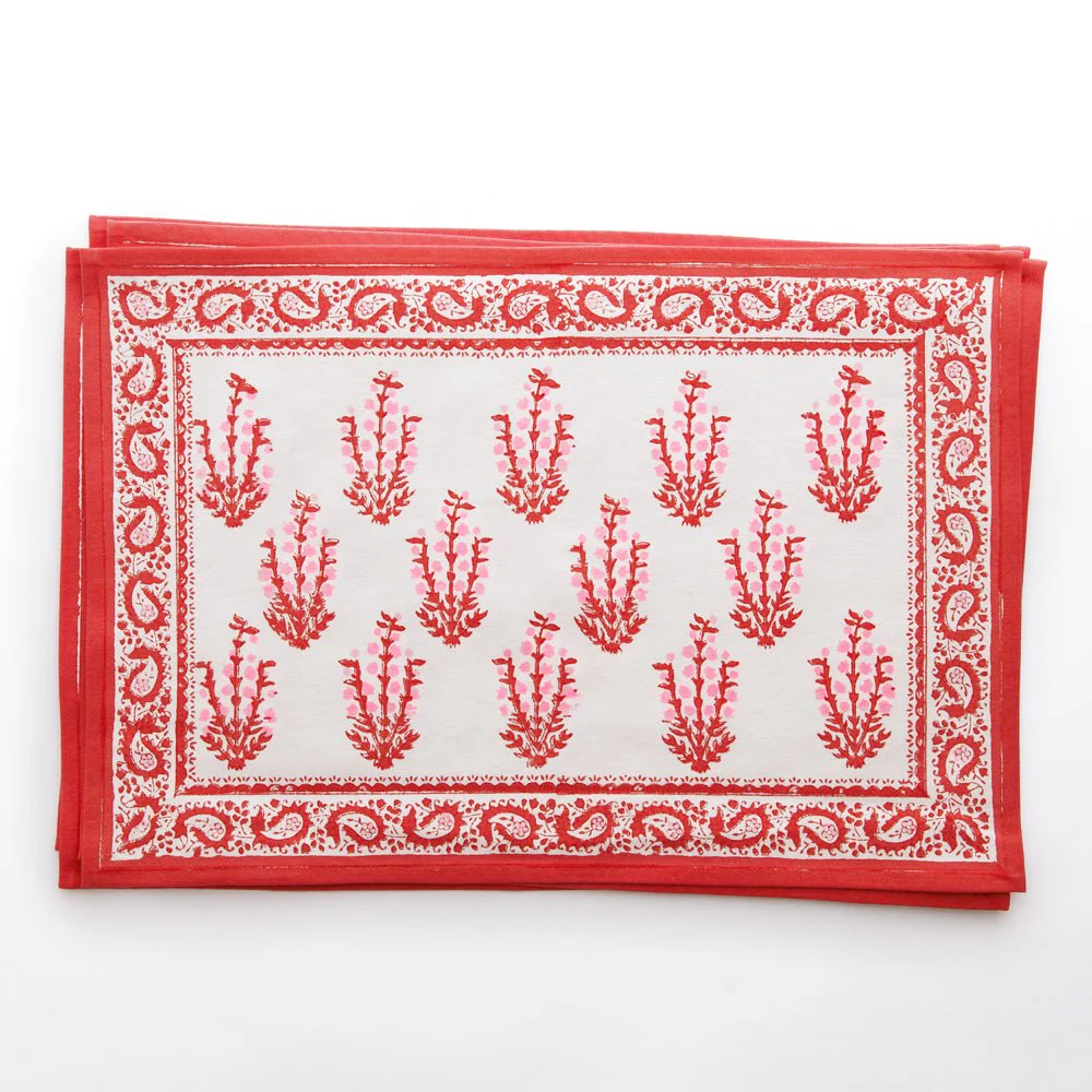 Sagar Red & Pink Placemat | Set of 4 - Image 2