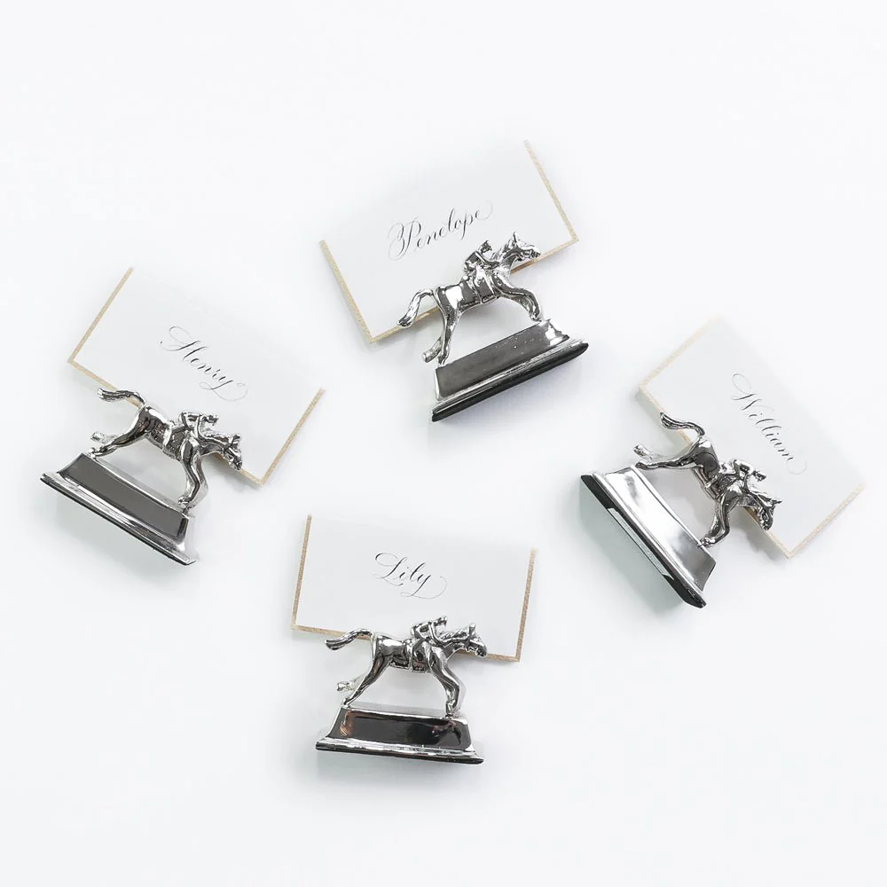 Silver Jockey Place Card Holder | Set of 4 - Image 3