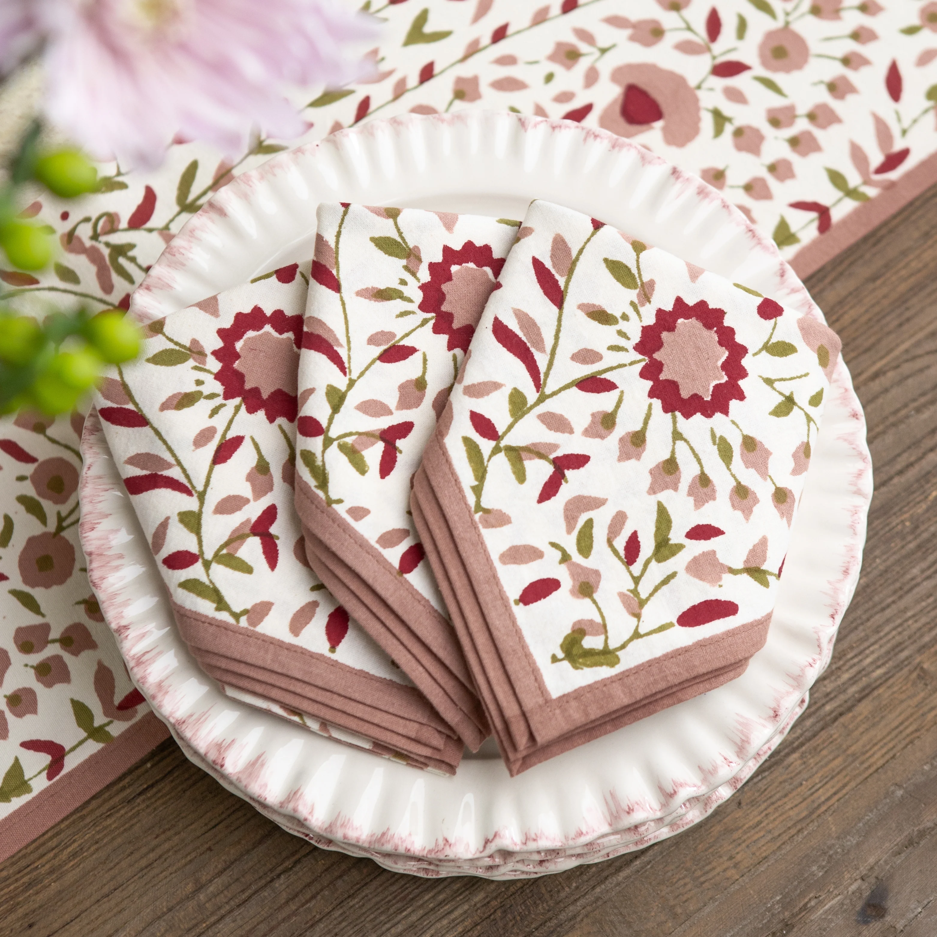 Starflower Fern & Blush Napkin | Set of 4 - Image 4