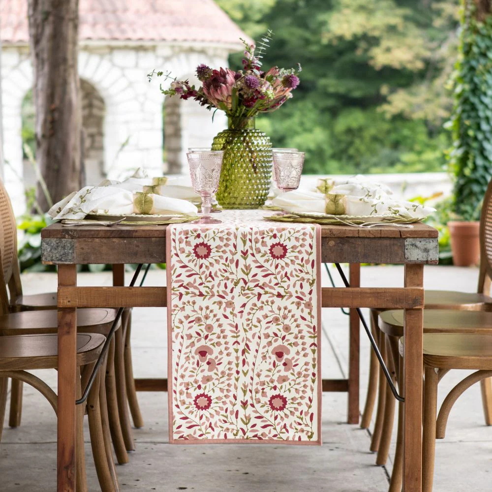 Starflower Fern & Blush Table Runner - Image 2