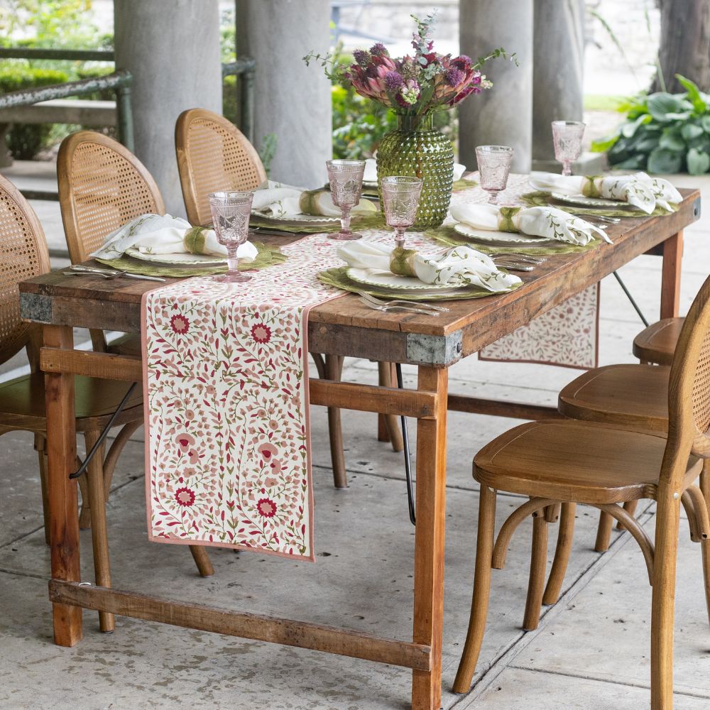 Starflower Fern & Blush Table Runner - Image 4