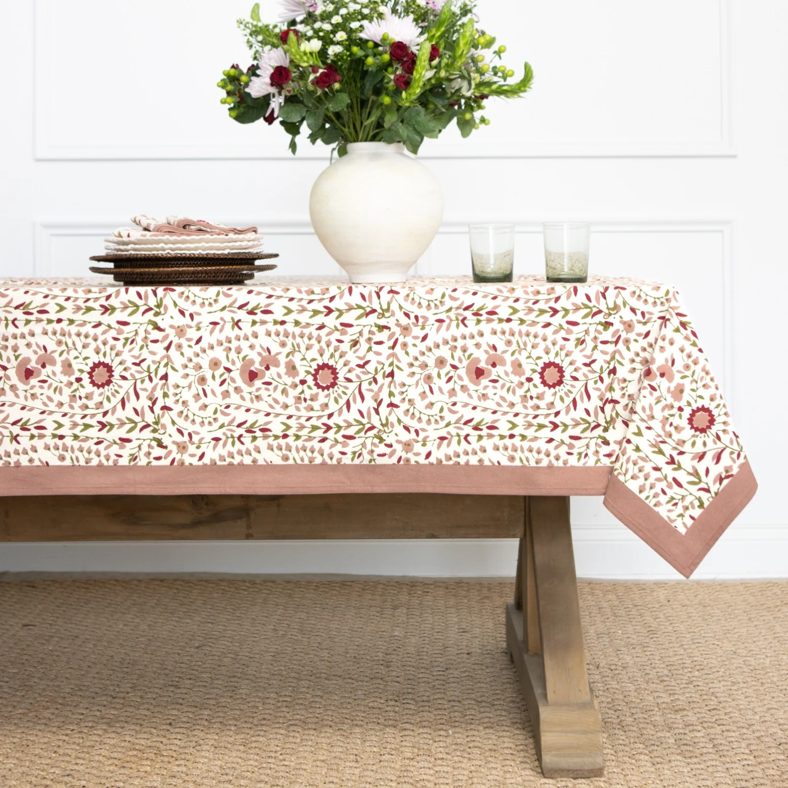 Starflower Fern & Blush Tablecloth - Image 3