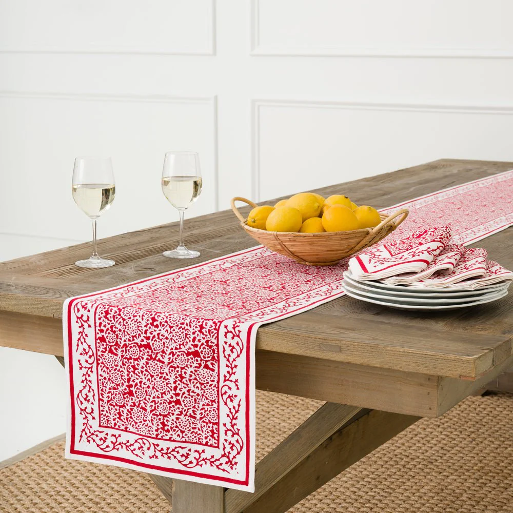 Tapestry Deep Red Table Runner - Image 3