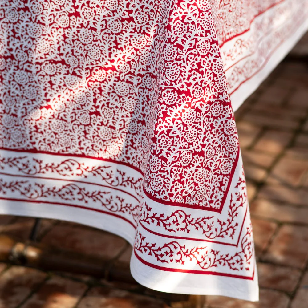 Tapestry Deep Red Tablecloth - Image 3