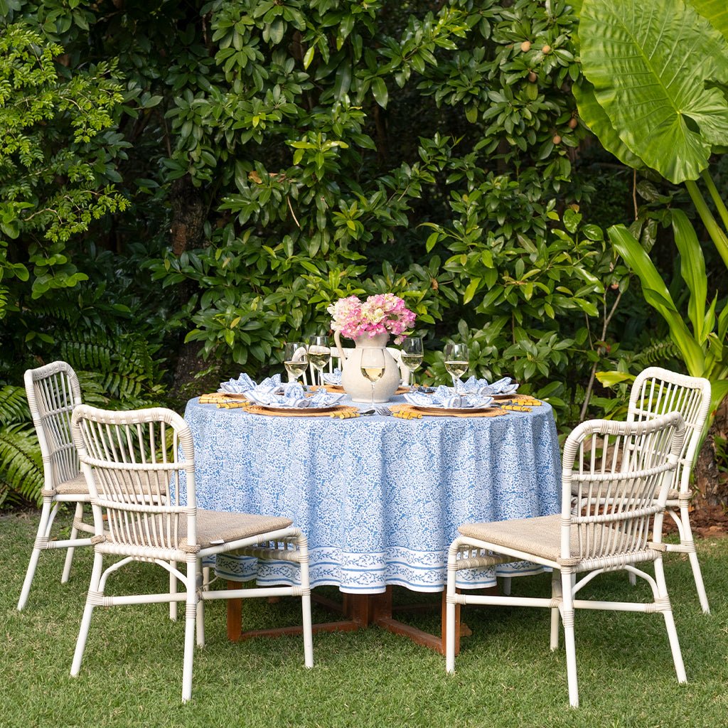 Tapestry Sky Blue Tablecloth - Image 5
