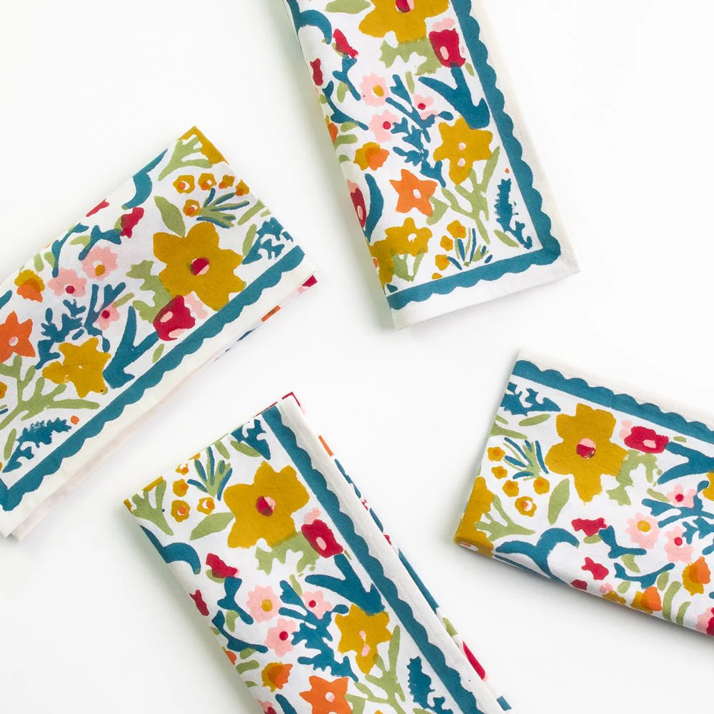 Teal Garden Napkin | Set of 4 - Image 4