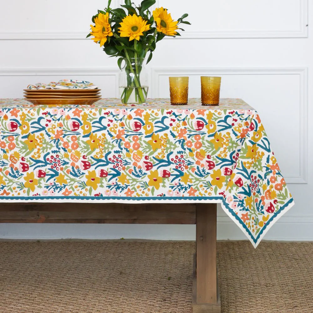 Teal Garden Tablecloth - Image 4