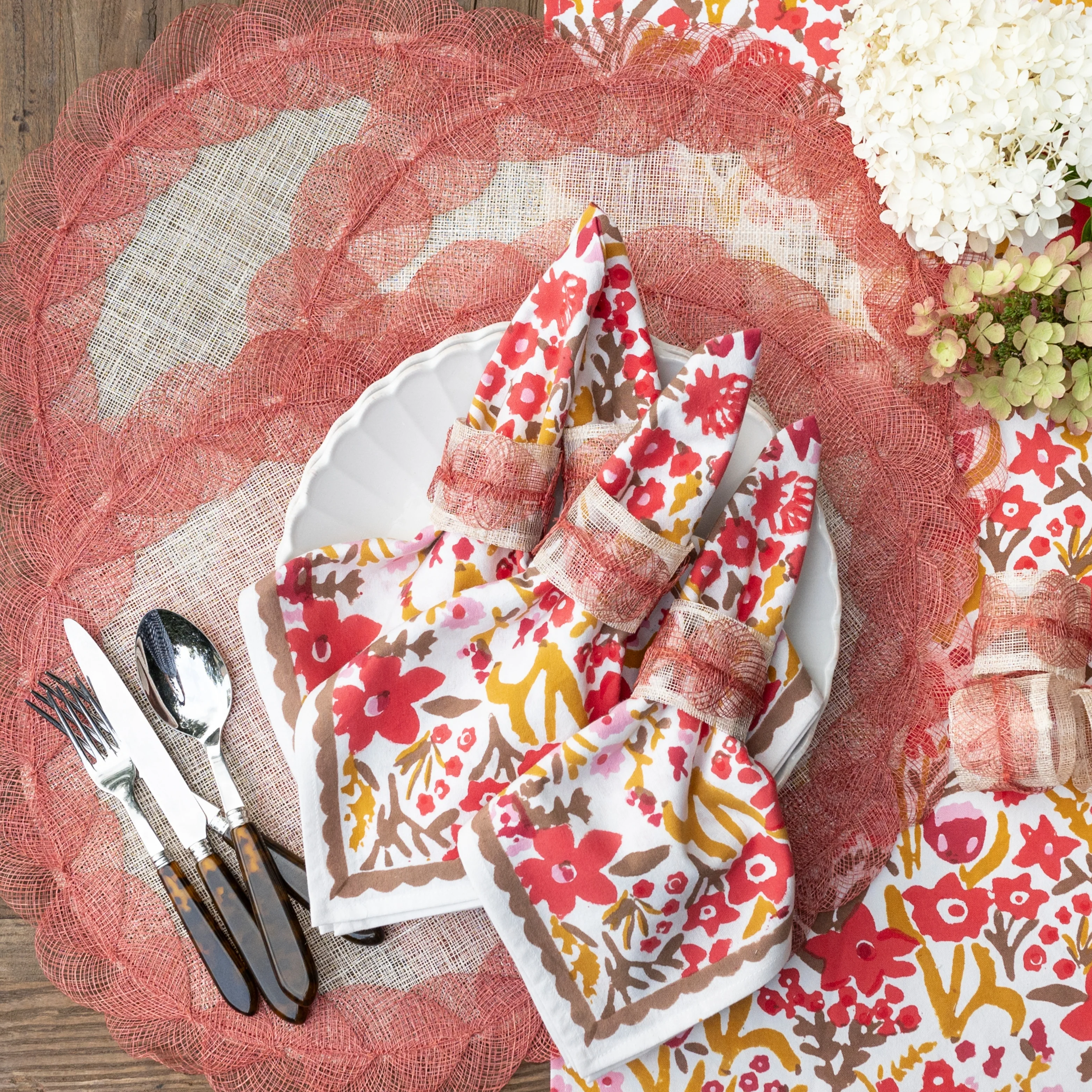 Terracotta Poplar Leaf Napkin Rings | Set of 4 - Image 3