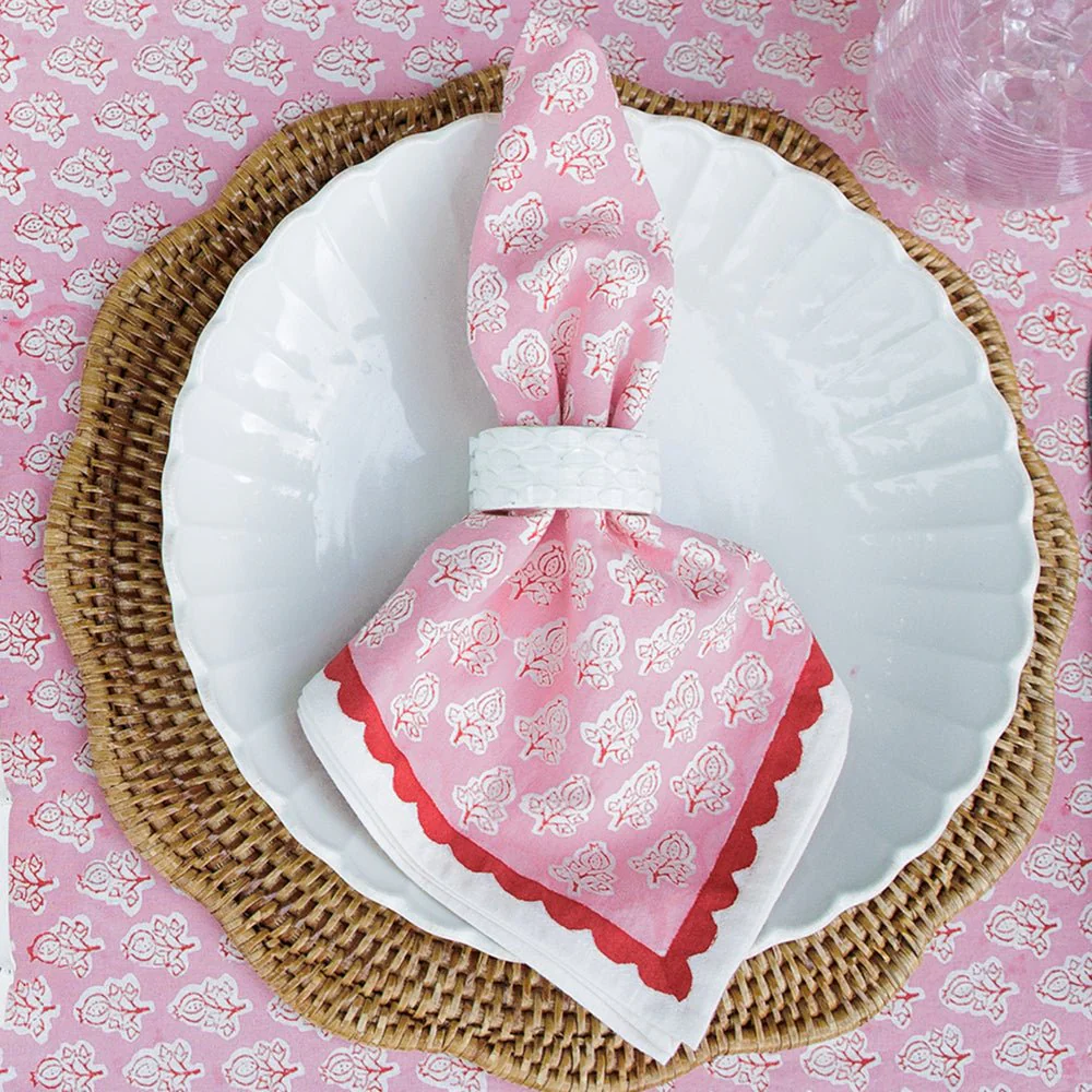 White Round Resin Beaded Napkin Ring | Set of 4 - Image 3