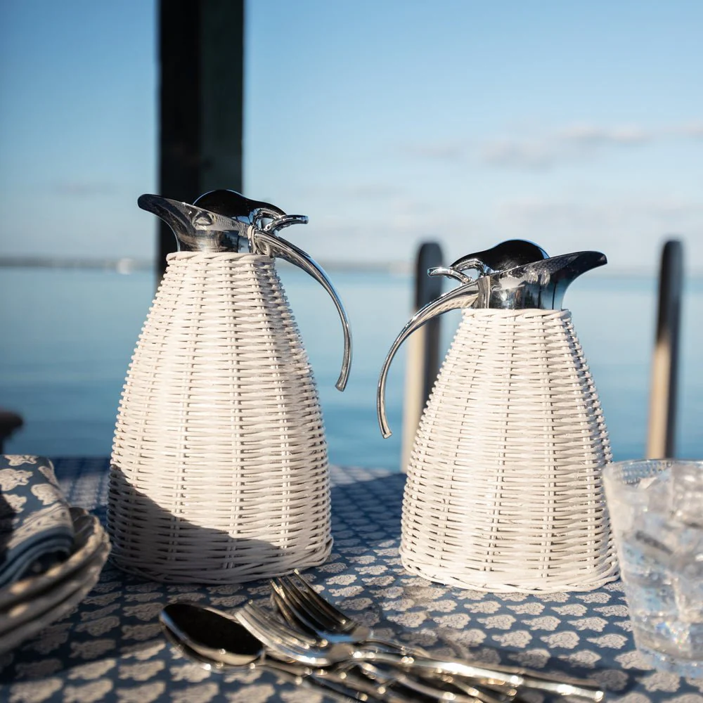 White Wicker Thermos