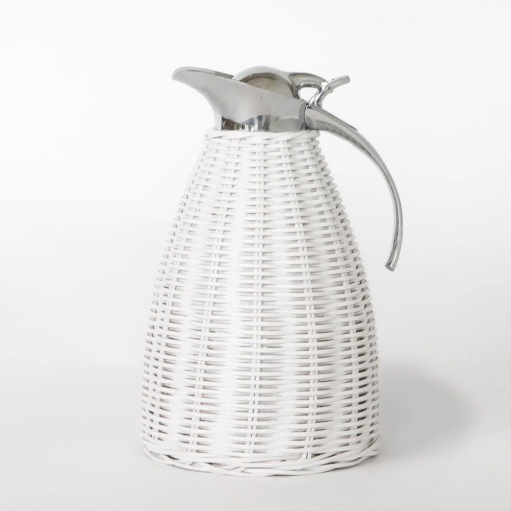 White Wicker Thermos - Image 3