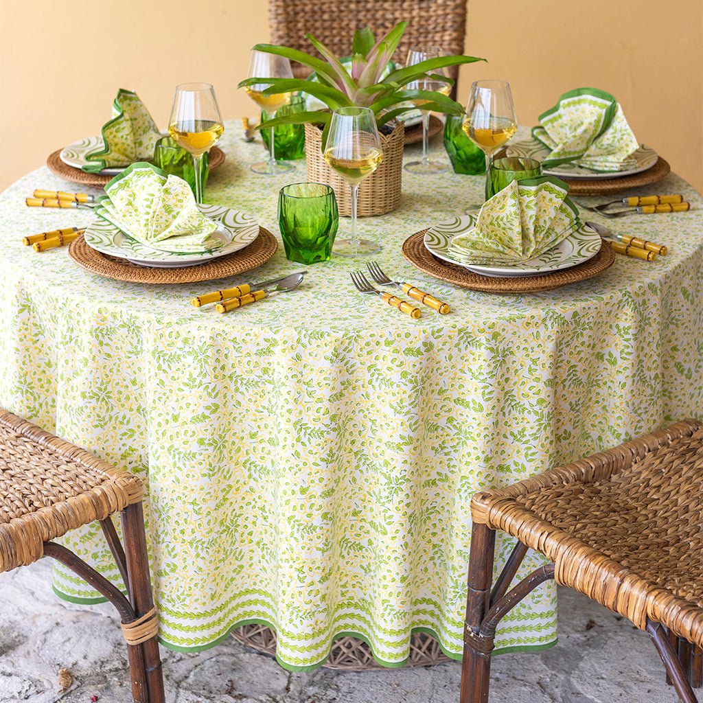 Wild Primrose Yellow & Green Napkin | Set of 4 - Image 2
