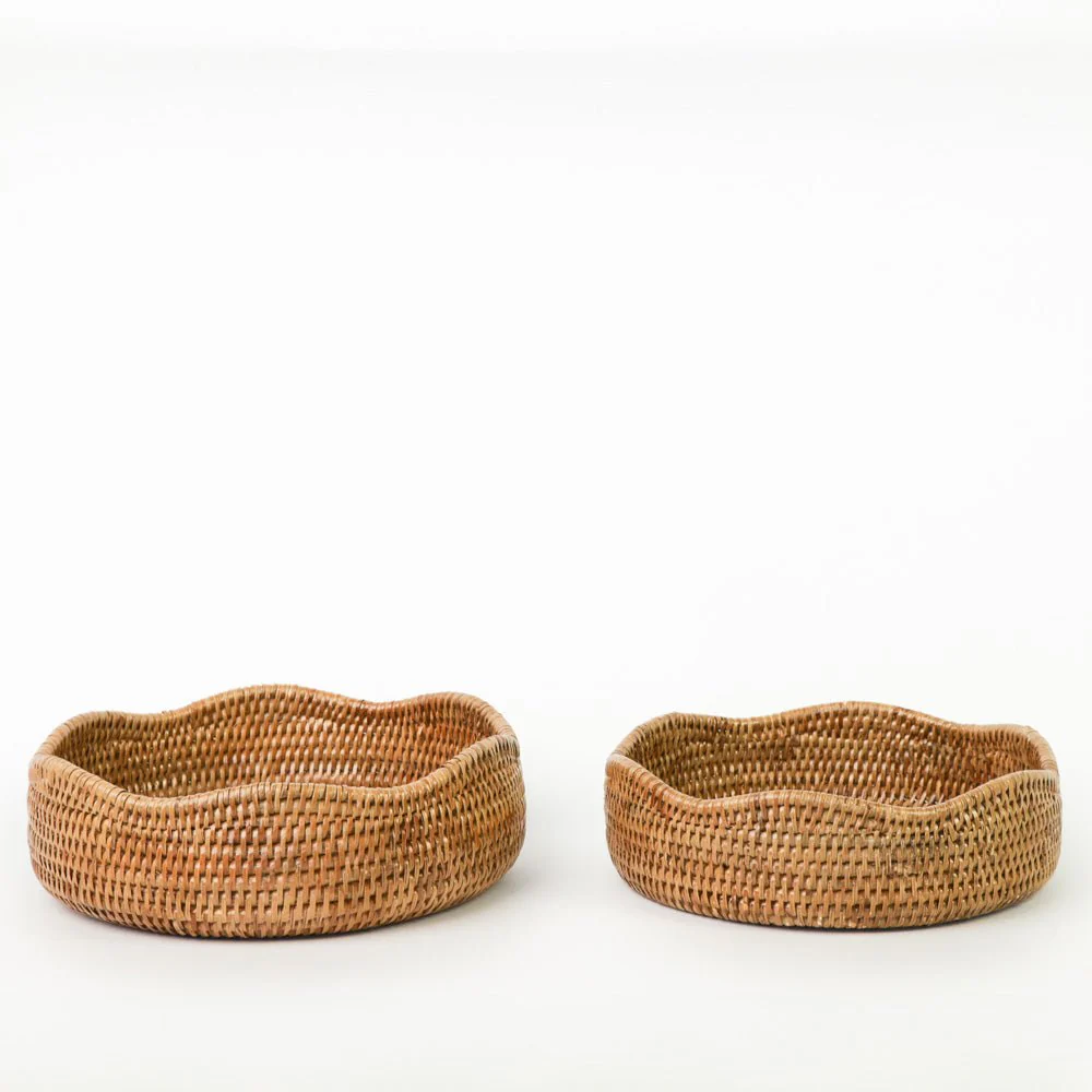 Woven Rattan Scalloped Bowl - Image 3