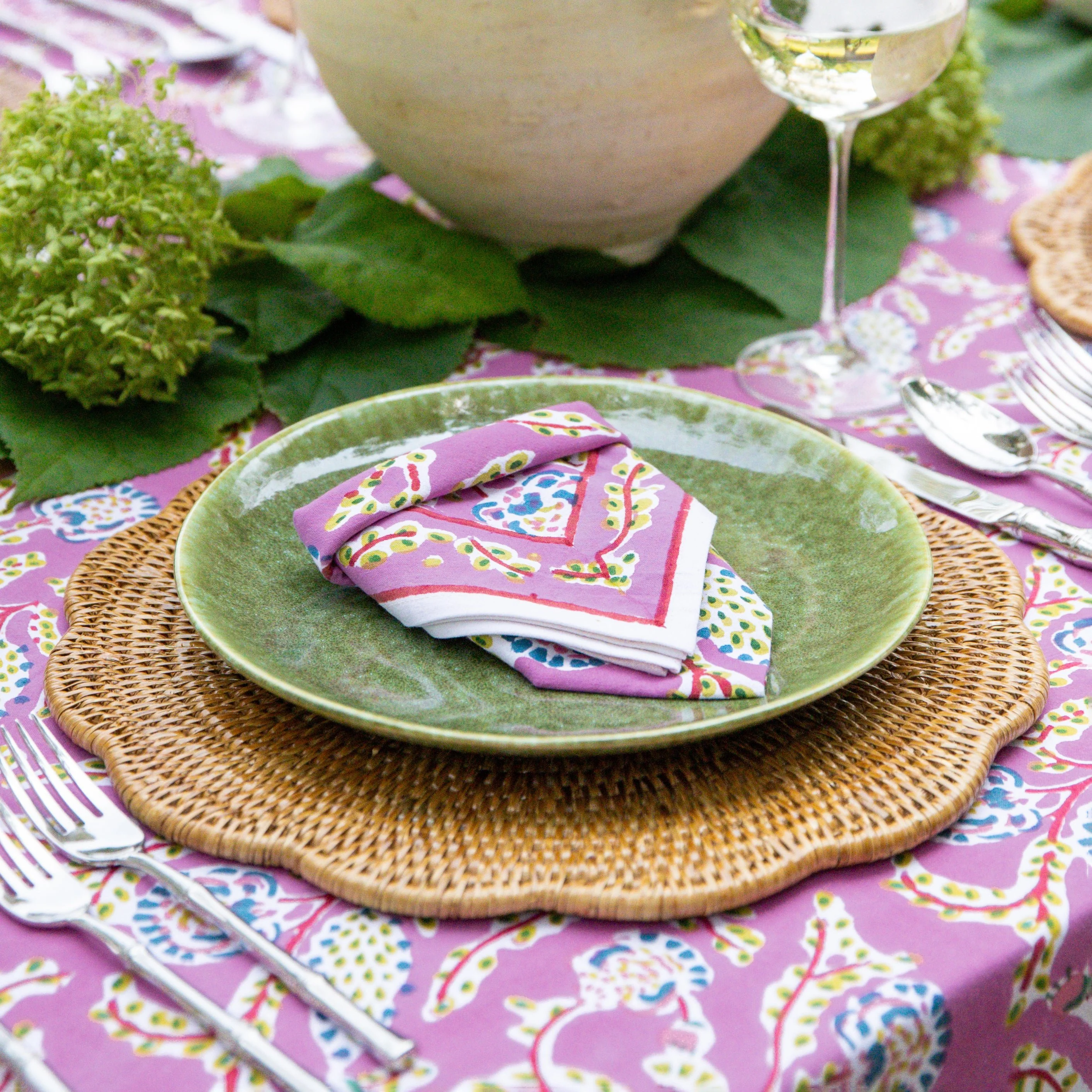 Woven Rattan Scalloped Placemats | Set of 4 - Image 4