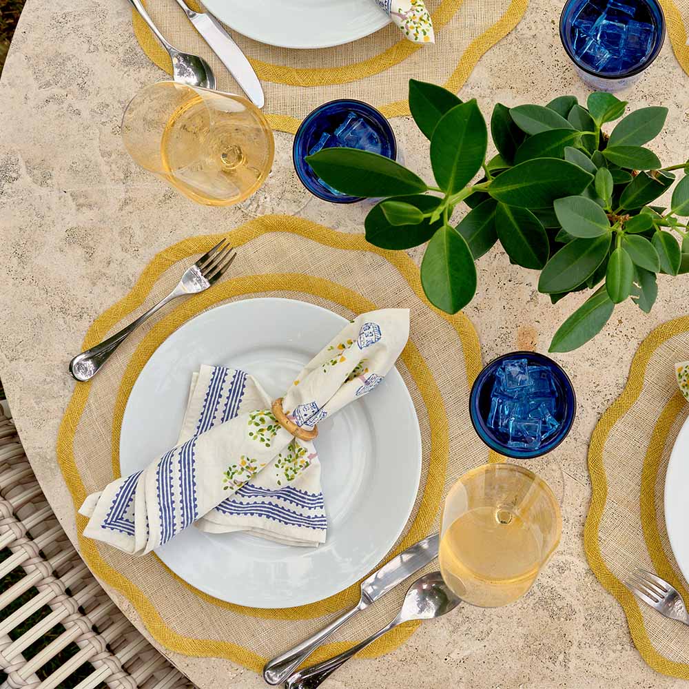 Yellow Scalloped Woven Placemat | Set of 4 - Image 3