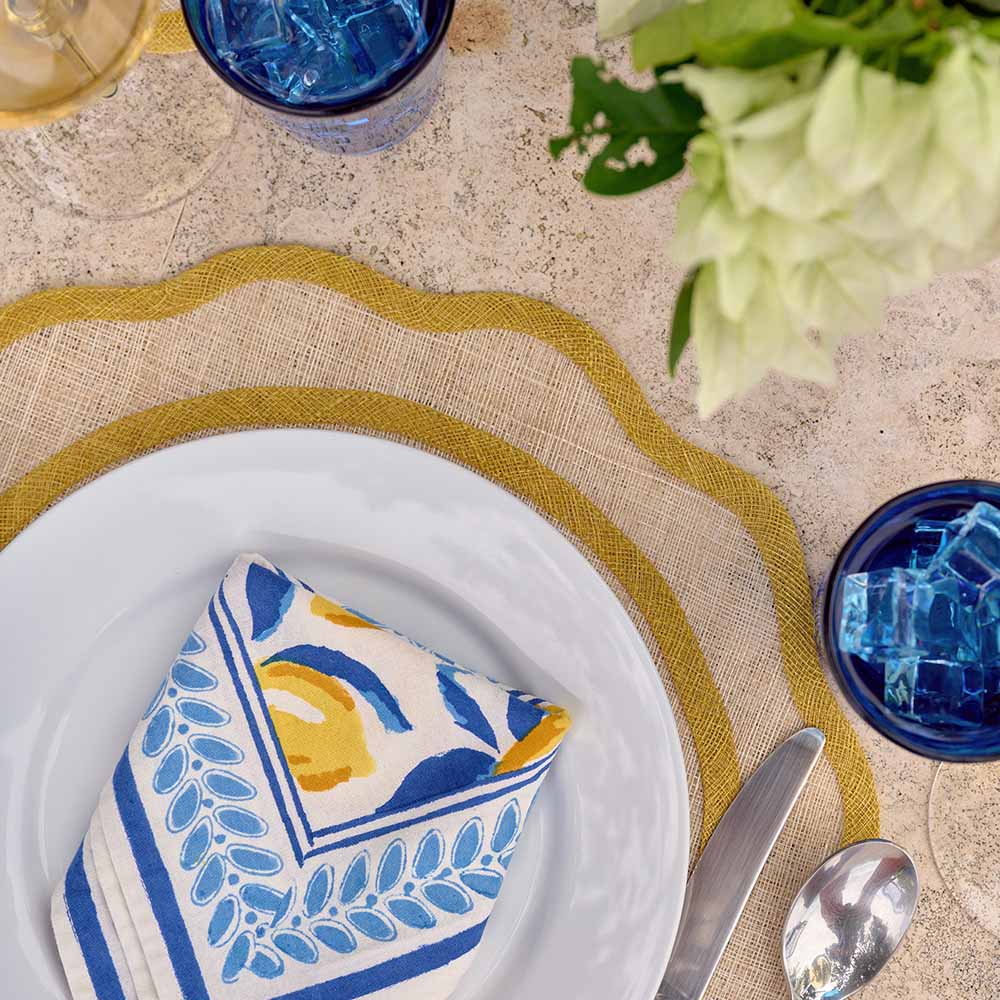 Yellow Scalloped Woven Placemat | Set of 4 - Image 4